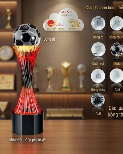 Cúp bóng đá pha lê, Cúp thể thao các giải - THAY QUẢ CẦU