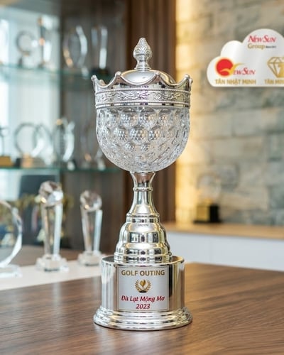 Cúp Golf Bạc Đẹp Pha Lê Nhập CAO CẤP 65