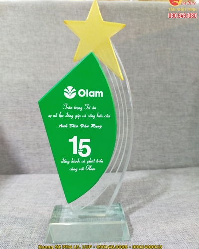 Cúp kỷ niệm chương thủy tinh In nhanh 21