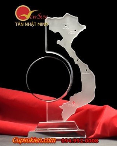 Cúp pha lê bản đồ Việt Nam