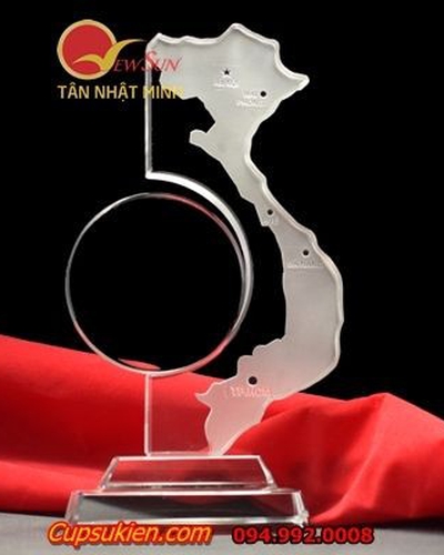 Cúp pha lê bản đồ Việt Nam