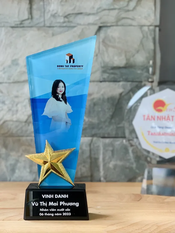 Cúp lưu niệm pha lê kim loại Ngôi sao (5)