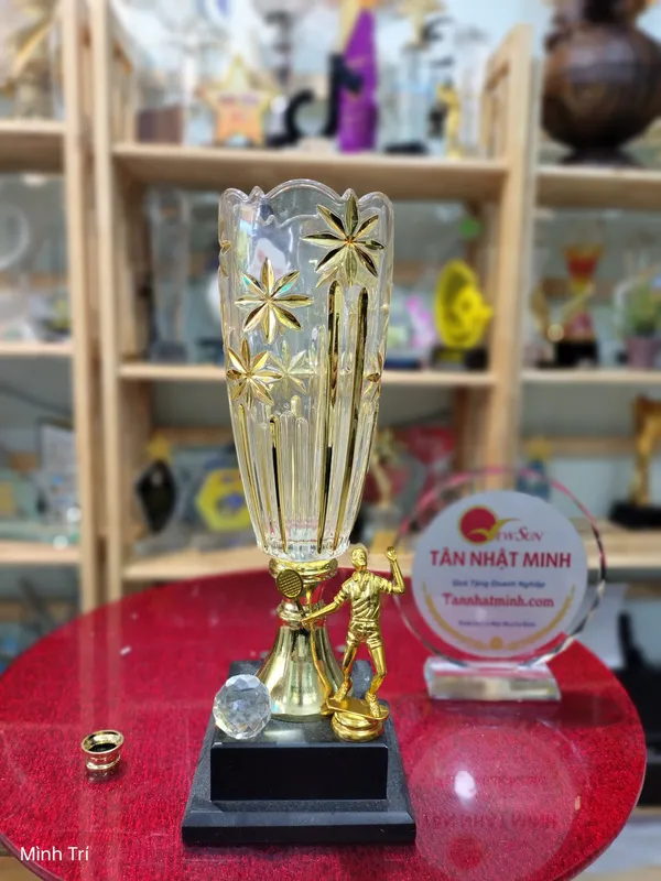 Cúp tennis, cầu lông pha lê -63