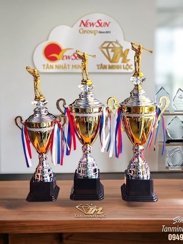 Cúp golf đẹp kim loại lưu niệm mới 5