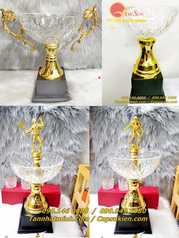 Cúp tennis pha lê nhập CAO CẤP -58