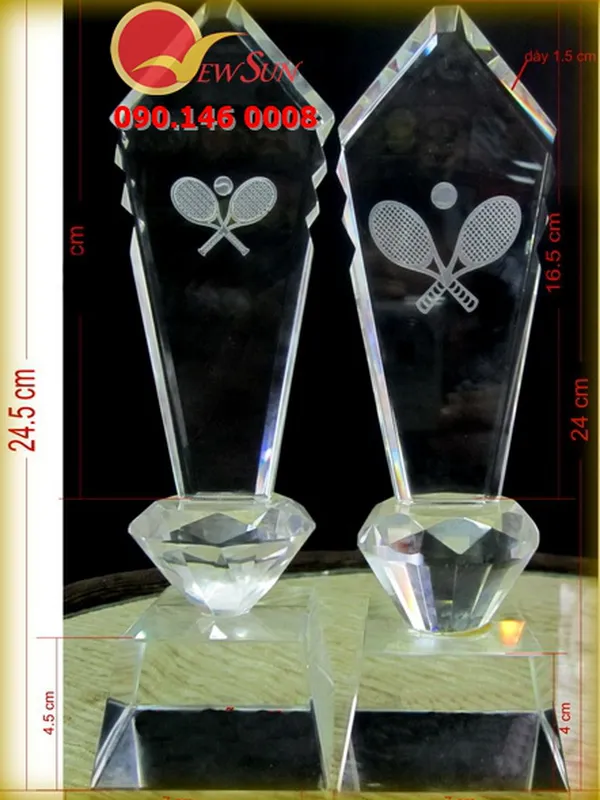 Cúp pha lê tennis Cúp thể thao 4