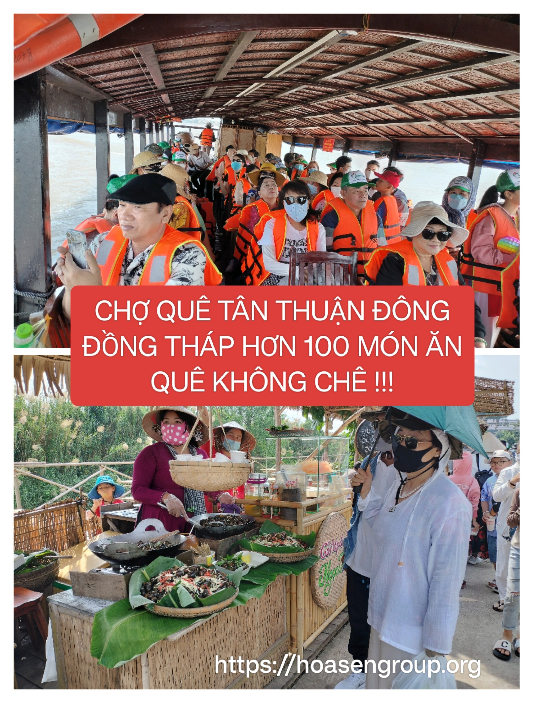 Tour du lịch Chợ Quê Đồng Tháp Cồn Én An Giang 1 Ngày