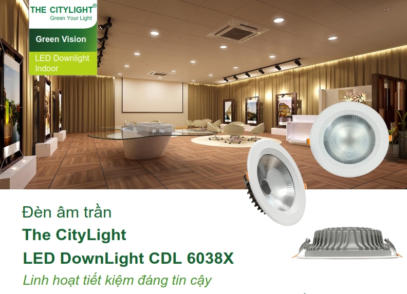 Đèn downlight âm trần LED The CityLight chiếu sáng trong nhà CDL 60381 6W Đèn downlight âm trần LED The CityLight chiếu sáng trong nhà CDL 60381 6W