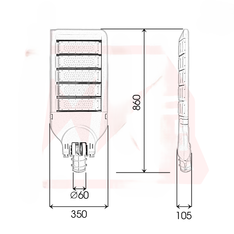 Đèn đường Led Streetlight CITILIGHT 5 MODUL-DRIVER PHILIPS CTL315P 240W tăng cường an toàn