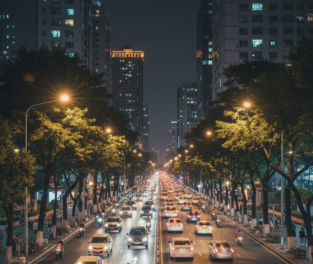 Đèn chiếu sáng đường phố chiếc lá Led Streetlight CITILIGHT 100W tích hợp Driver và Chip Led Philips cao cấp.