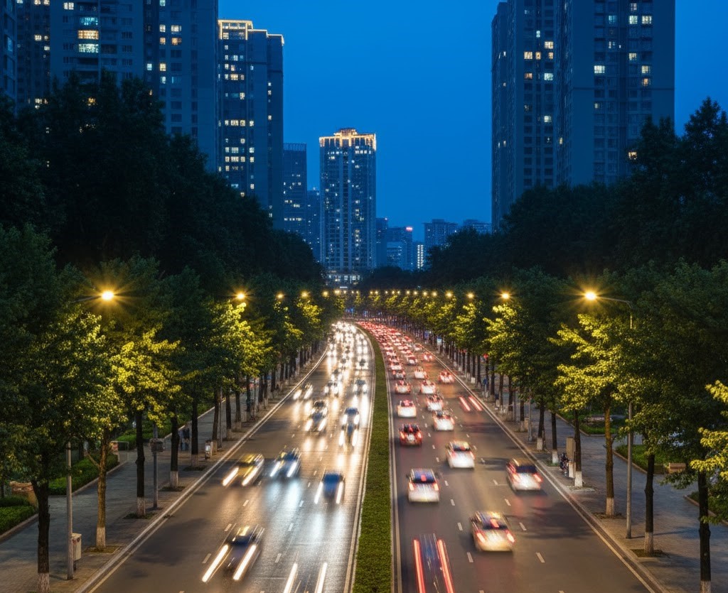 Đèn chiếu sáng đường phố chiếc lá Led Streetlight CITILIGHT 100W kiến tạo không gian đô thị hiện đại.