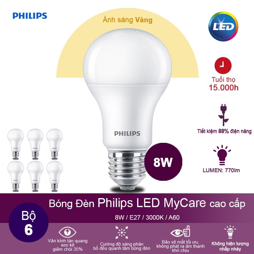 LED BULB 8W E27 1 CT/12 APR