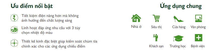 Ưu điểm Đèn downlight âm trần LED The City Light chiếu sáng trong nhà CDL 61581 6W Ưu điểm Đèn downlight âm trần LED The City Light chiếu sáng trong nhà CDL 61581 6W