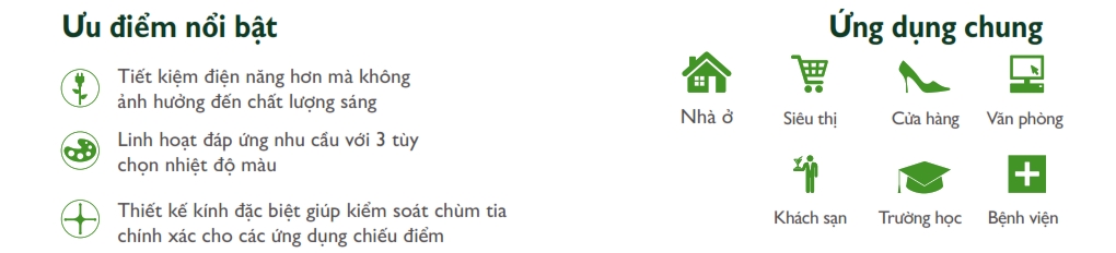 Ưu điểm Đèn downlight âm trần LED The City Light chiếu sáng trong nhà CDL 62981 8W Ưu điểm Đèn downlight âm trần LED The City Light chiếu sáng trong nhà CDL 62981 8W