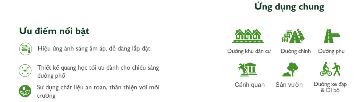 Ưu điểm của Đèn LED chiếu sáng đường phố cảnh quan sân vườn The Citylight CTG 112P 30W Ưu điểm của Đèn LED chiếu sáng đường phố cảnh quan sân vườn The Citylight CTG 112P 30W