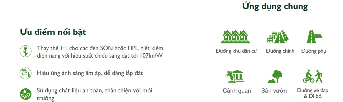 Ưu điểm Đèn LED chiếu sáng đường phố cảnh quan sân vườn The Citylight CTG 114P 30W Ưu điểm Đèn LED chiếu sáng đường phố cảnh quan sân vườn The Citylight CTG 114P 30W