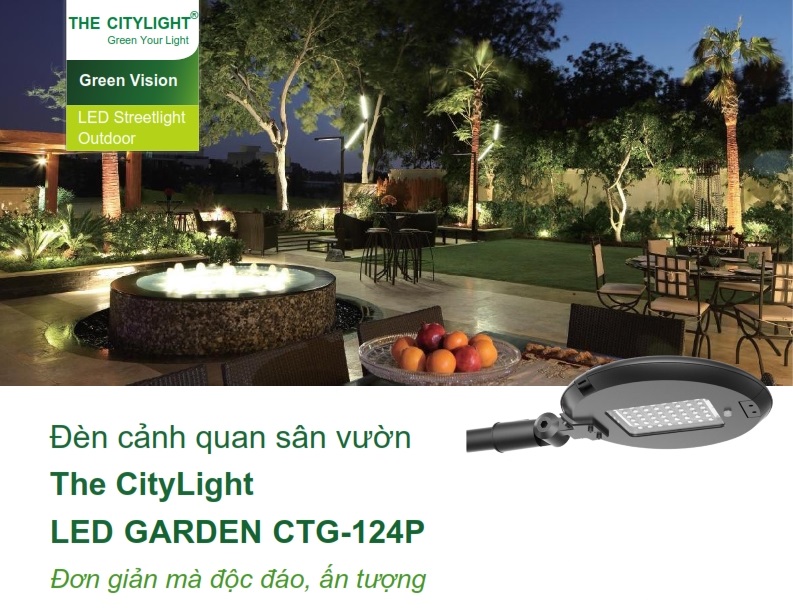 Đèn LED chiếu sáng đường phố cảnh quan sân vườn The CityLight CTG 117P 30W Đèn LED chiếu sáng đường phố cảnh quan sân vườn The CityLight CTG 117P 30W
