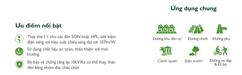 Đèn LED chiếu sáng đường phố cảnh quan sân vườn The CityLight CTG 117P 30W Đèn LED chiếu sáng đường phố cảnh quan sân vườn The CityLight CTG 117P 30W