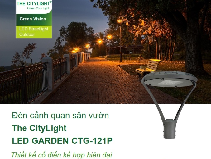 Đèn LED chiếu sáng đường phố cảnh quan sân vườn The Citylight CTG 121P 40W Đèn LED chiếu sáng đường phố cảnh quan sân vườn The Citylight CTG 121P 40W