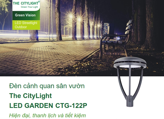 Đèn LED chiếu sáng đường phố cảnh quan sân vườn The Citylight CTG 122P 30W Đèn LED chiếu sáng đường phố cảnh quan sân vườn The Citylight CTG 122P 30W