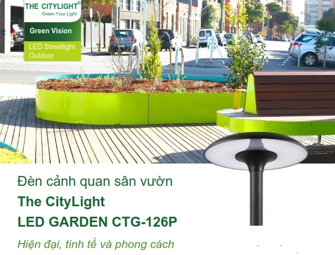 Đèn LED chiếu sáng đường phố cảnh quan sân vườn The Citylight CTG 126P 20W Đèn LED chiếu sáng đường phố cảnh quan sân vườn The Citylight CTG 126P 20W