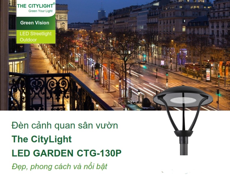 Đèn LED chiếu sáng đường phố cảnh quan sân vườn The Citylight CTG 130P 20W Đèn LED chiếu sáng đường phố cảnh quan sân vườn The Citylight CTG 130P 20W