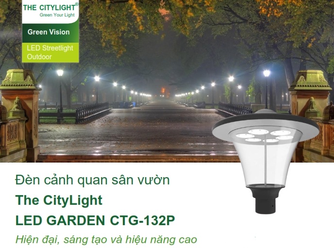 Đèn LED chiếu sáng đường phố cảnh quan sân vườn The Citylight CTG 132P 20W Đèn LED chiếu sáng đường phố cảnh quan sân vườn The Citylight CTG 132P 20W