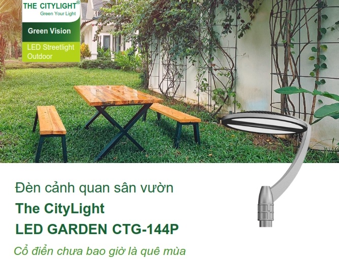 Đèn LED chiếu sáng đường phố cảnh quan sân vườn The Citylight CTG 144P 20W Đèn LED chiếu sáng đường phố cảnh quan sân vườn The Citylight CTG 144P 20W