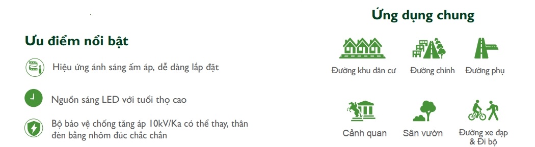 Ưu điểm Đèn LED chiếu sáng đường phố cảnh quan sân vườn The Citylight CTG 147P 30W Ưu điểm Đèn LED chiếu sáng đường phố cảnh quan sân vườn The Citylight CTG 147P 30W