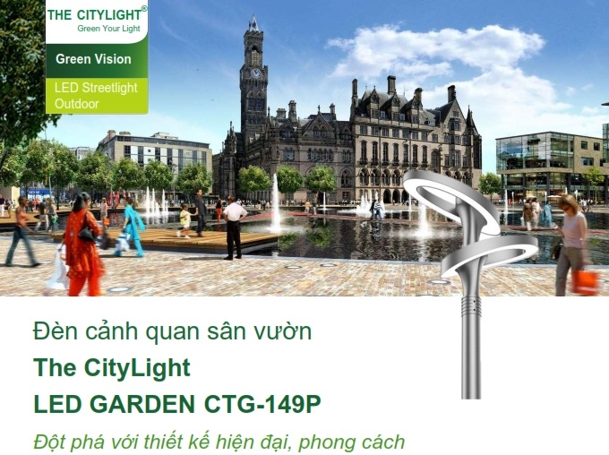 Đèn LED chiếu sáng đường phố cảnh quan sân vườn The Citylight CTG 149P 20W Đèn LED chiếu sáng đường phố cảnh quan sân vườn The Citylight CTG 149P 20W