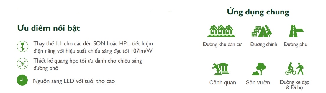 Ưu điểm Đèn LED chiếu sáng đường phố cảnh quan sân vườn The Citylight CTG 151P 20W Ưu điểm Đèn LED chiếu sáng đường phố cảnh quan sân vườn The Citylight CTG 151P 20W