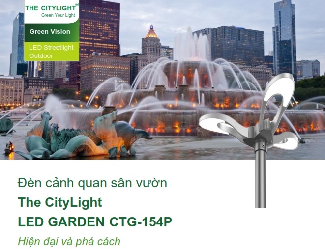 Đèn LED chiếu sáng đường phố cảnh quan sân vườn The Citylight CTG 154P 60W Đèn LED chiếu sáng đường phố cảnh quan sân vườn The Citylight CTG 154P 60W
