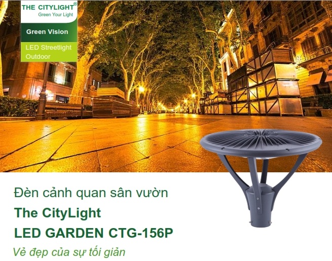 Đèn LED chiếu sáng đường phố cảnh quan sân vườn The Citylight CTG 156P 30W Đèn LED chiếu sáng đường phố cảnh quan sân vườn The Citylight CTG 156P 30W