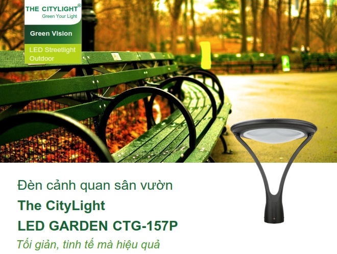 Đèn LED chiếu sáng đường phố cảnh quan sân vườn The Citylight CTG 157P 30W Đèn LED chiếu sáng đường phố cảnh quan sân vườn The Citylight CTG 157P 30W
