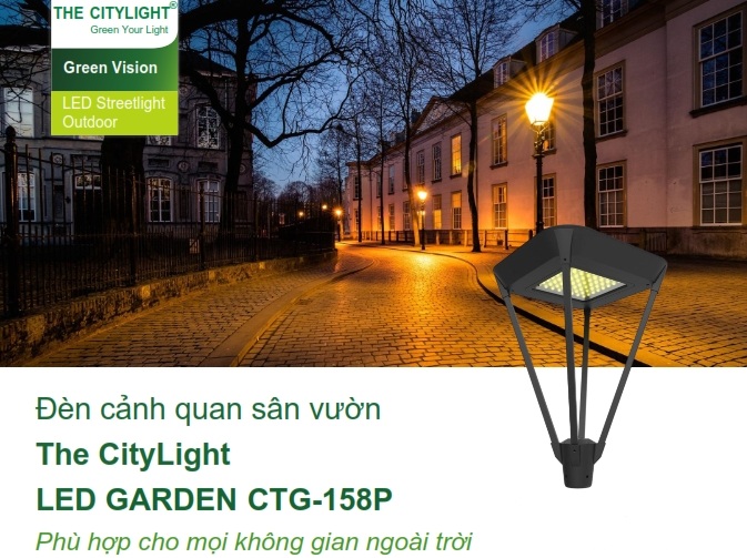 Đèn LED chiếu sáng đường phố cảnh quan sân vườn The Citylight CTG 158P 30W Đèn LED chiếu sáng đường phố cảnh quan sân vườn The Citylight CTG 158P 30W
