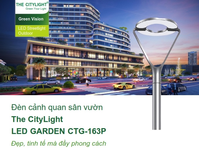 Đèn LED chiếu sáng đường phố cảnh quan sân vườn The Citylight CTG 163P 30W Đèn LED chiếu sáng đường phố cảnh quan sân vườn The Citylight CTG 163P 30W