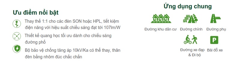 Đèn Led chiếu sáng đường phố The CityLight Street Lighting CTL052P 2M 50W Đèn Led chiếu sáng đường phố The CityLight Street Lighting CTL052P 2M 50W