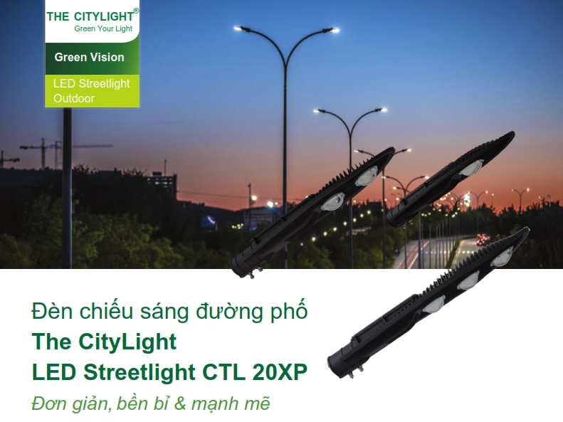 Đèn Led chiếu sáng đường phố The CityLight Street Lighting CTL201P 1COB 40W Đèn Led chiếu sáng đường phố The CityLight Street Lighting CTL201P 1COB 40W