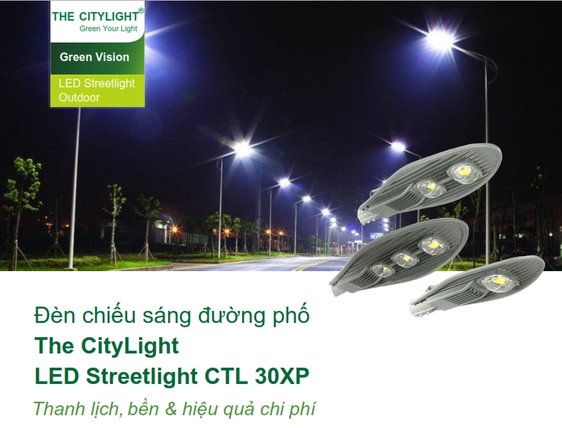 Đèn Led chiếu sáng đường phố The CityLight Street Lighting CTL301P 1COB 40W Đèn Led chiếu sáng đường phố The CityLight Street Lighting CTL301P 1COB 40W