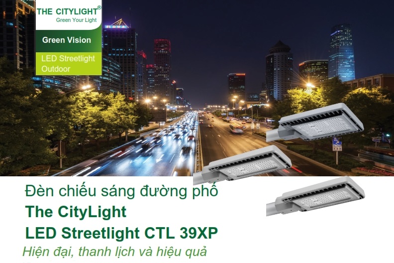 Đèn Led chiếu sáng đường phố The CityLight Street Lighting CTL391P 40W Đèn Led chiếu sáng đường phố The CityLight Street Lighting CTL391P 40W