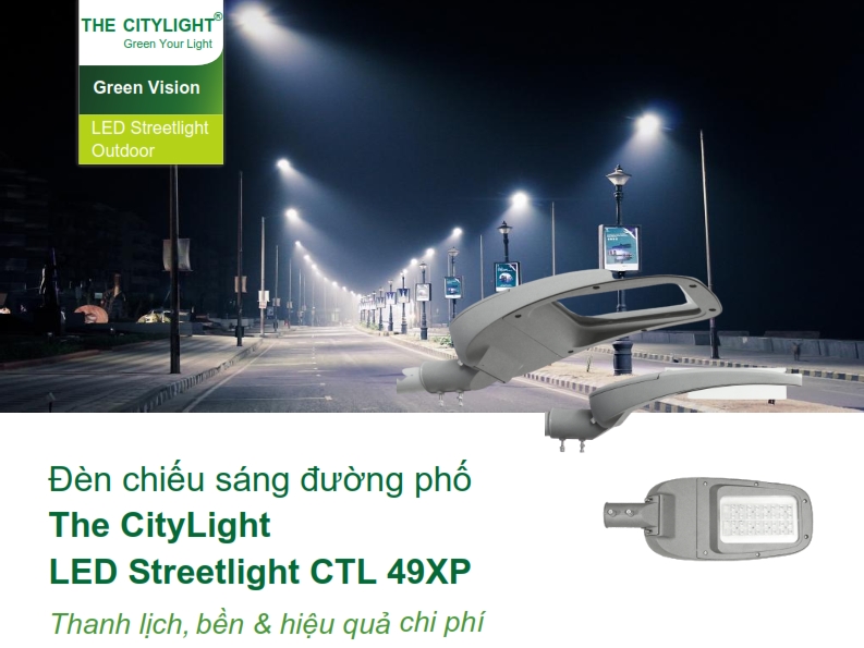 Đèn Led chiếu sáng đường phố The CityLight Street Lighting CTL491P 40W Đèn Led chiếu sáng đường phố The CityLight Street Lighting CTL491P 40W