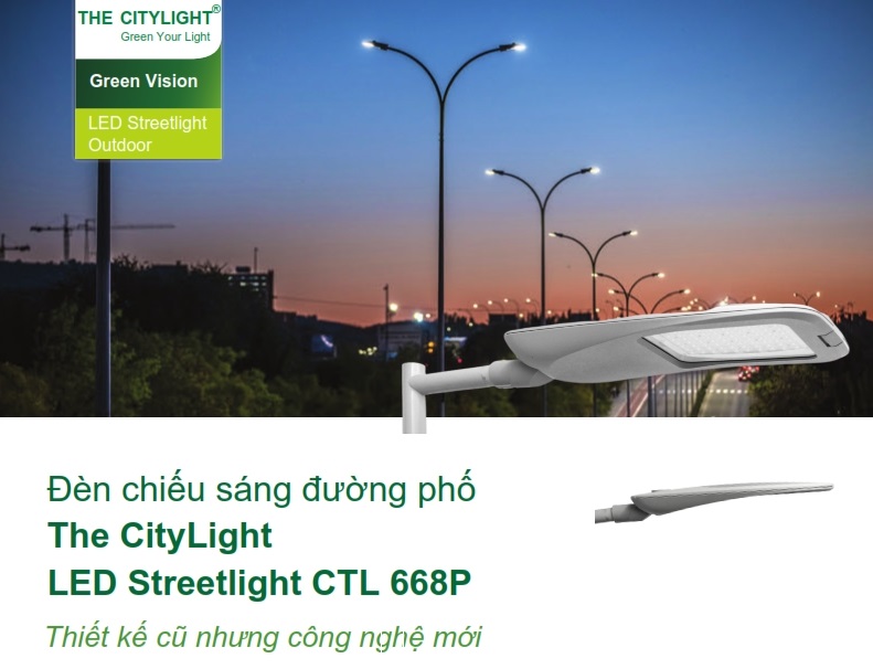 Đèn Led chiếu sáng đường phố The CityLight Street Lighting CTL668P 110W Đèn Led chiếu sáng đường phố The CityLight Street Lighting CTL668P 110W
