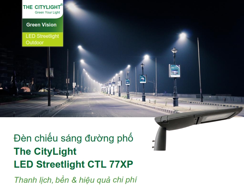 Đèn Led chiếu sáng đường phố The CityLight Street Lighting CTL771P 55W Đèn Led chiếu sáng đường phố The CityLight Street Lighting CTL771P 55W
