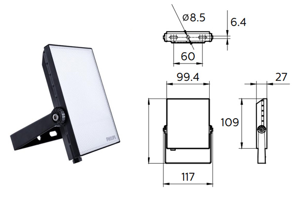 Đèn LED pha BVP Floodlight có thiết kế mỏng tinh tế Đèn LED pha BVP Floodlight có thiết kế mỏng tinh tế