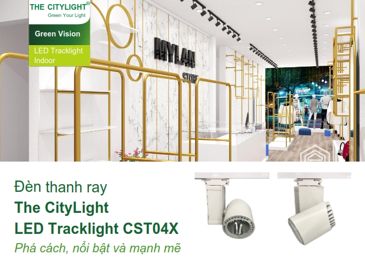 Đèn thanh ray The City Light LED Tracklight chiếu sáng phòng trưng bày shop triển lãm CTS041 20W Đèn thanh ray The City Light LED Tracklight chiếu sáng phòng trưng bày shop triển lãm CTS041 20W