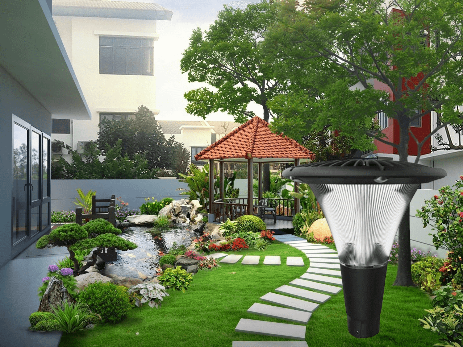 Lựa chọn đèn Led chiếu sáng cảnh quan sân vườn sao cho căn nhà sang và đẹp Lựa chọn đèn Led chiếu sáng cảnh quan sân vườn sao cho căn nhà sang và đẹp