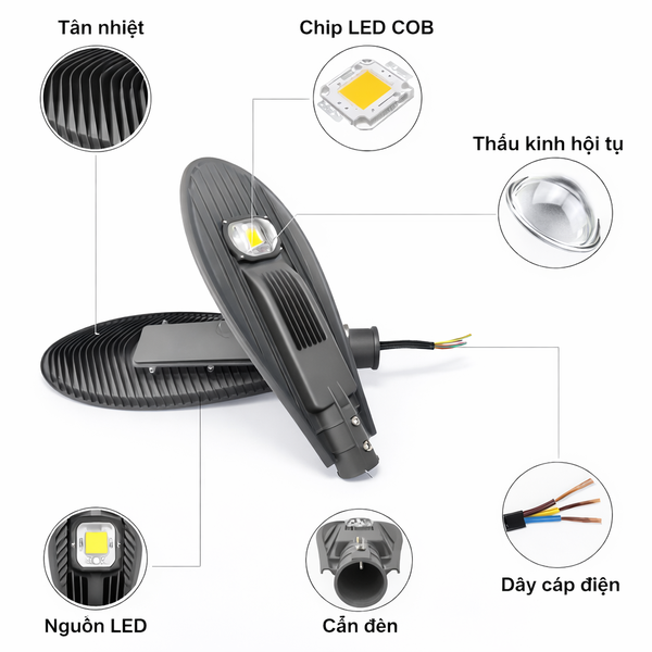 ✨ Đèn Chiếu Sáng Đường Phố CITILIGHT 50W – Ánh Sáng Đẳng Cấp Cho Không Gian.