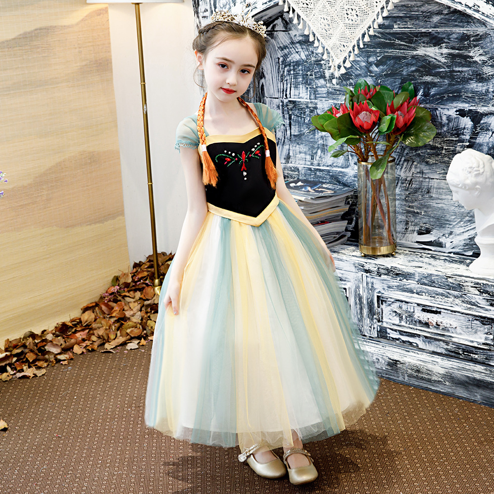 Đầm váy công chúa Elsa cho bé gái màu xanh ngọc - kèm tà - mẫu mới 2021 |  Lazada.vn