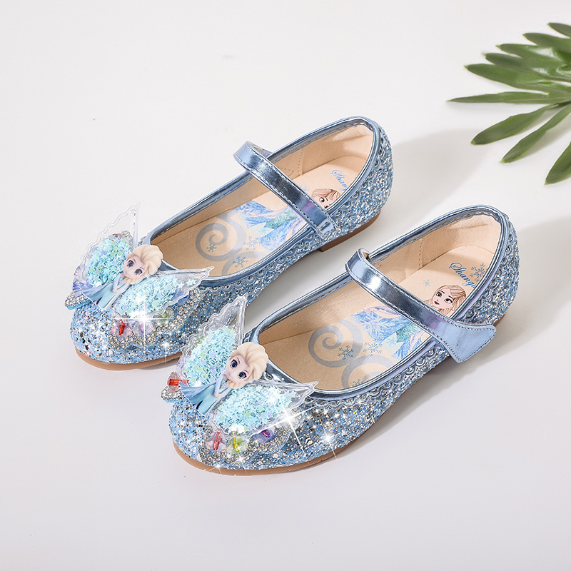 Giày búp bê công chúa Elsa dễ thương cho bé gái màu xanh ngọc
