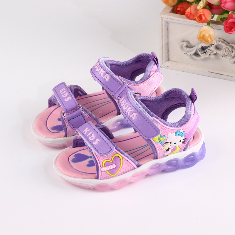 Dép sandal Hello Kitty cho bé gái 1-7 tuổi có đèn led sáng 